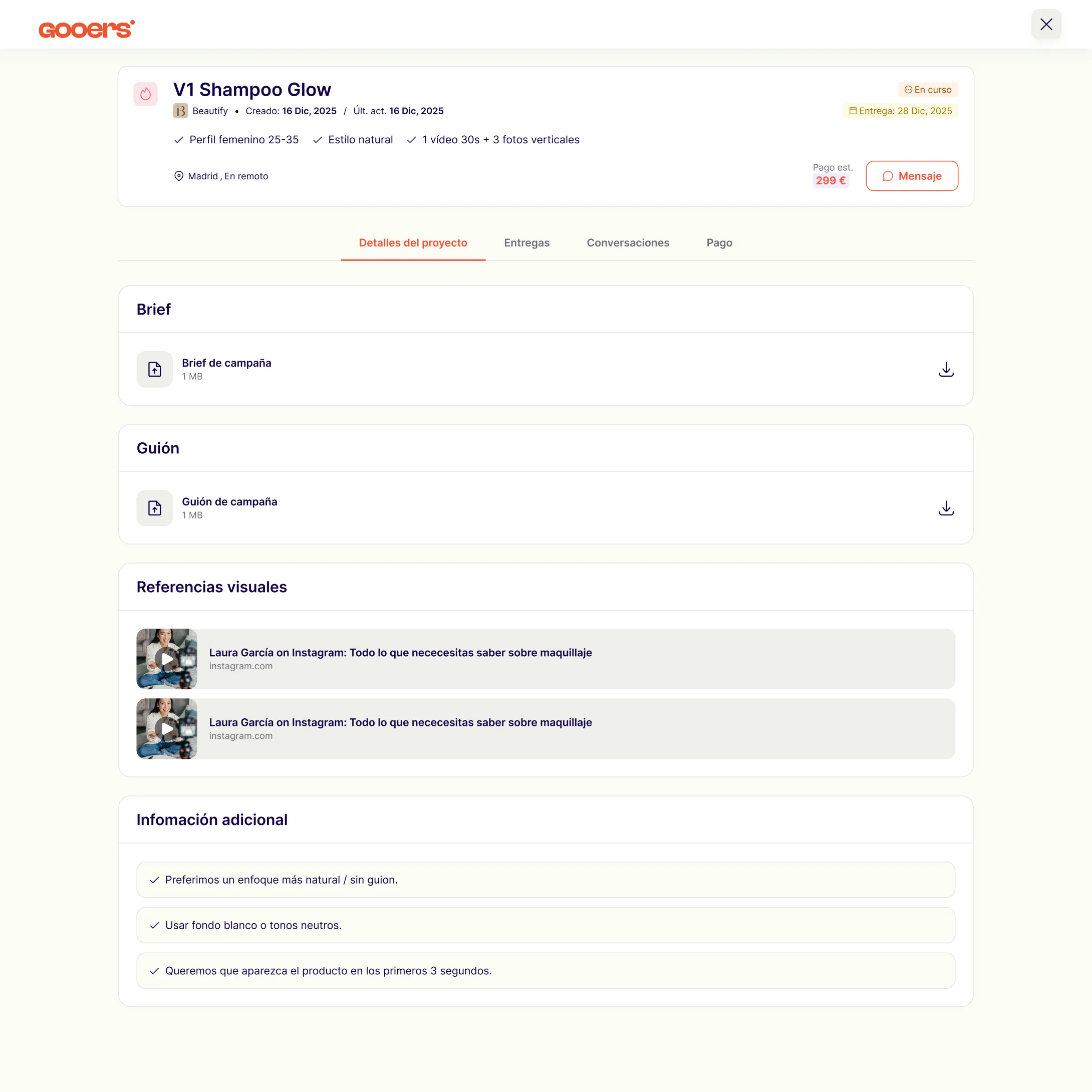 Briefing parametrizado